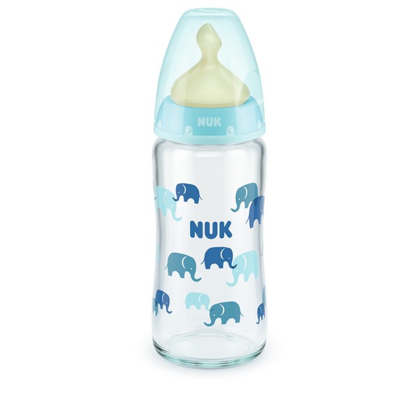Продукт NUK First Choice - стъклено шише Temperature Control 240мл. с каучуков биберон за хранене 0-6мес. - 0 - BG Hlapeta